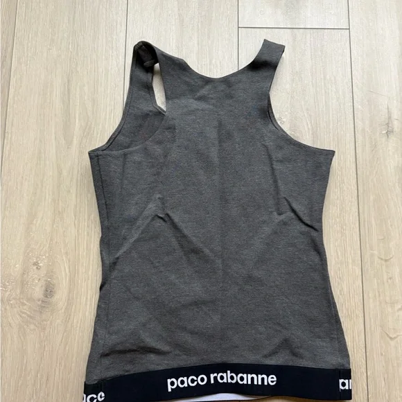 Paco Rabanne Logo Charcoal/Gray Tank and Leggings Ensemble. Size XS - Picture 10 of 12